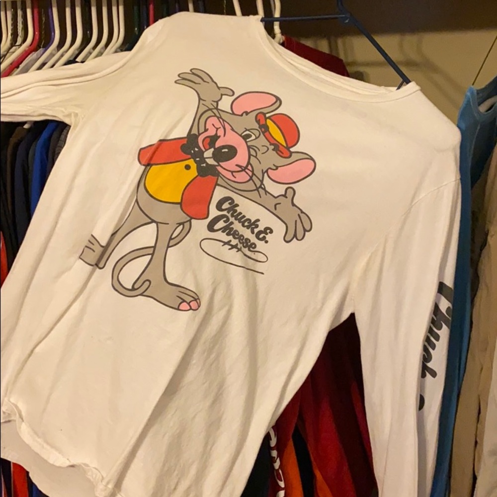 White Chuck E. Cheese Longsleeve T-Shirt
